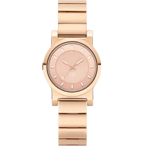TID No.4 Watch for Women / 28mm Rose Gold Dial / Rose Gold Metal Strap