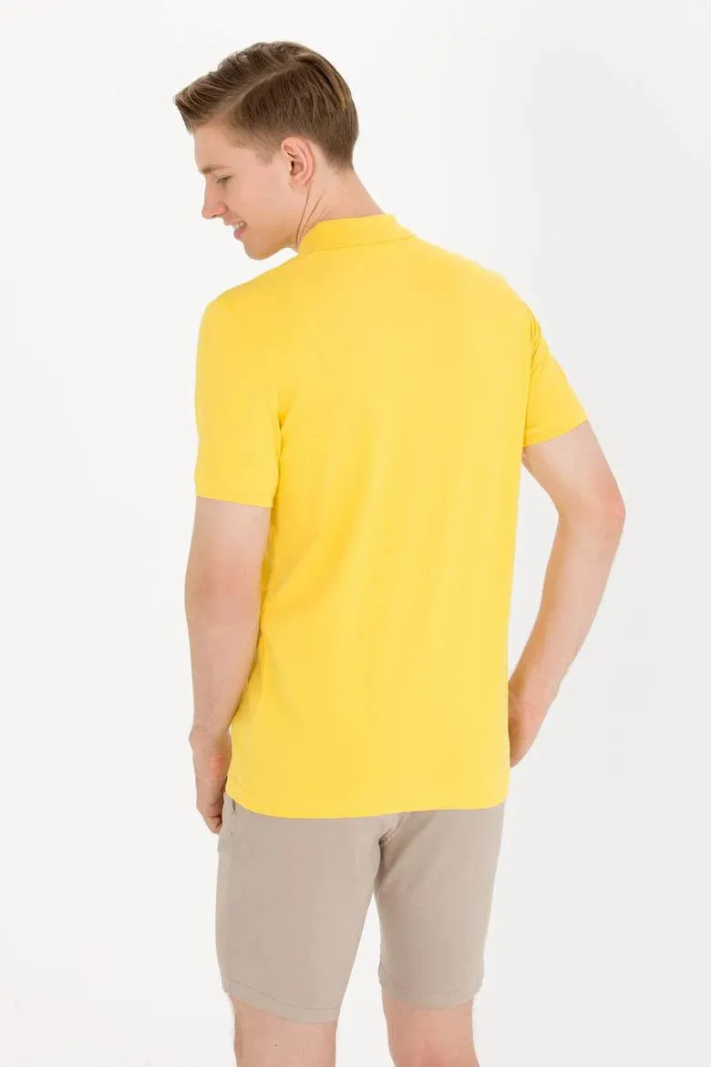 USPA Polo Shirt Men Light Yellow VR004 USPOM181 Single Color Horse US Polo Assn.
