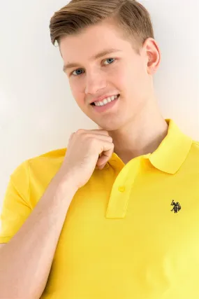 USPA Polo Shirt Men Light Yellow VR004 USPOM181 Single Color Horse US Polo Assn.