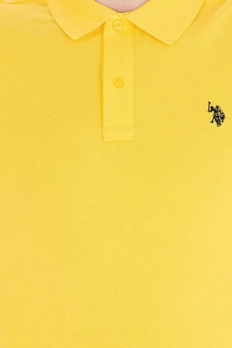 USPA Polo Shirt Men Light Yellow VR004 USPOM181 Single Color Horse US Polo Assn.