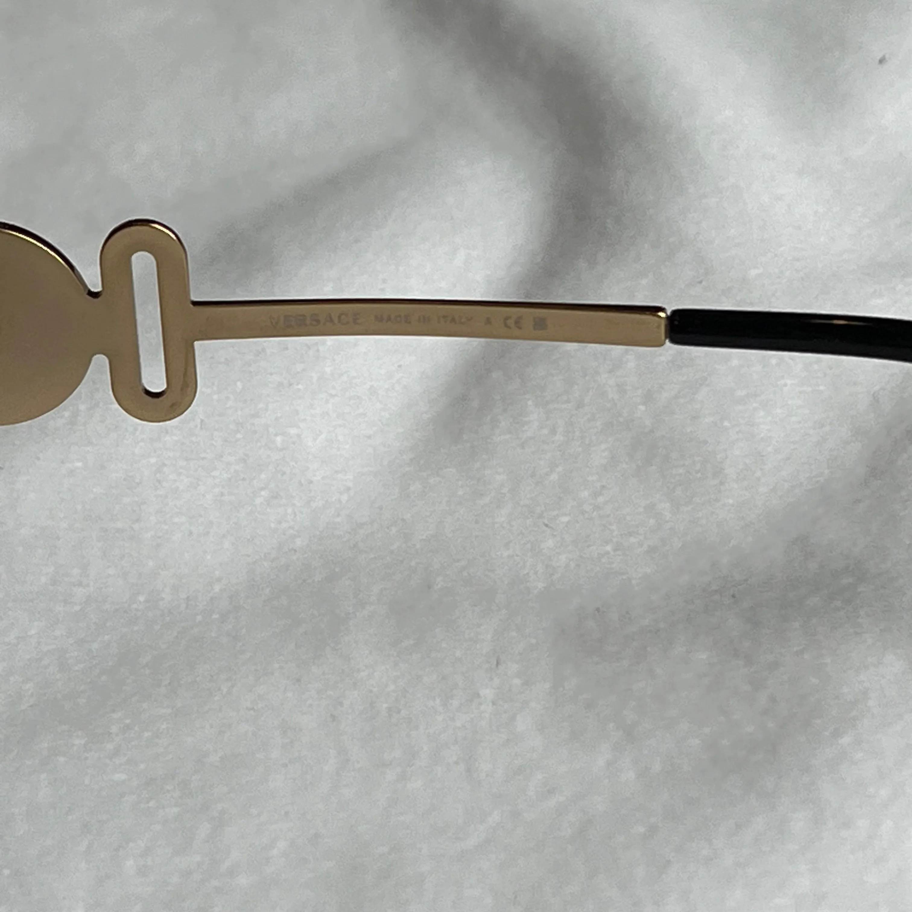 VERSACE MOD2248 Black Gold Medusa Biggie Geometric Sunglasses