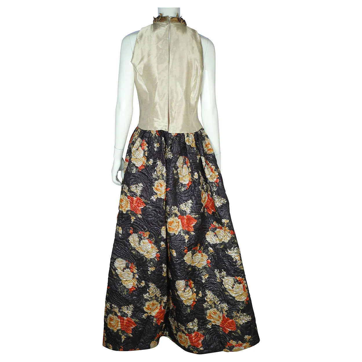 Vintage Carnival of Venice Ball Gown Dress with Hooded Coat Exceptional Fabric M