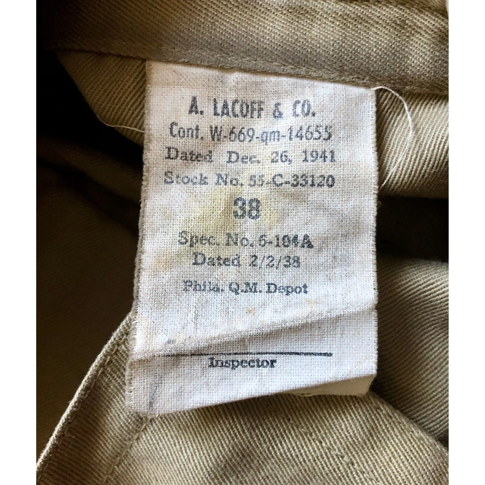 WWII 1941 First Pattern Mackinaw Jeep Coat