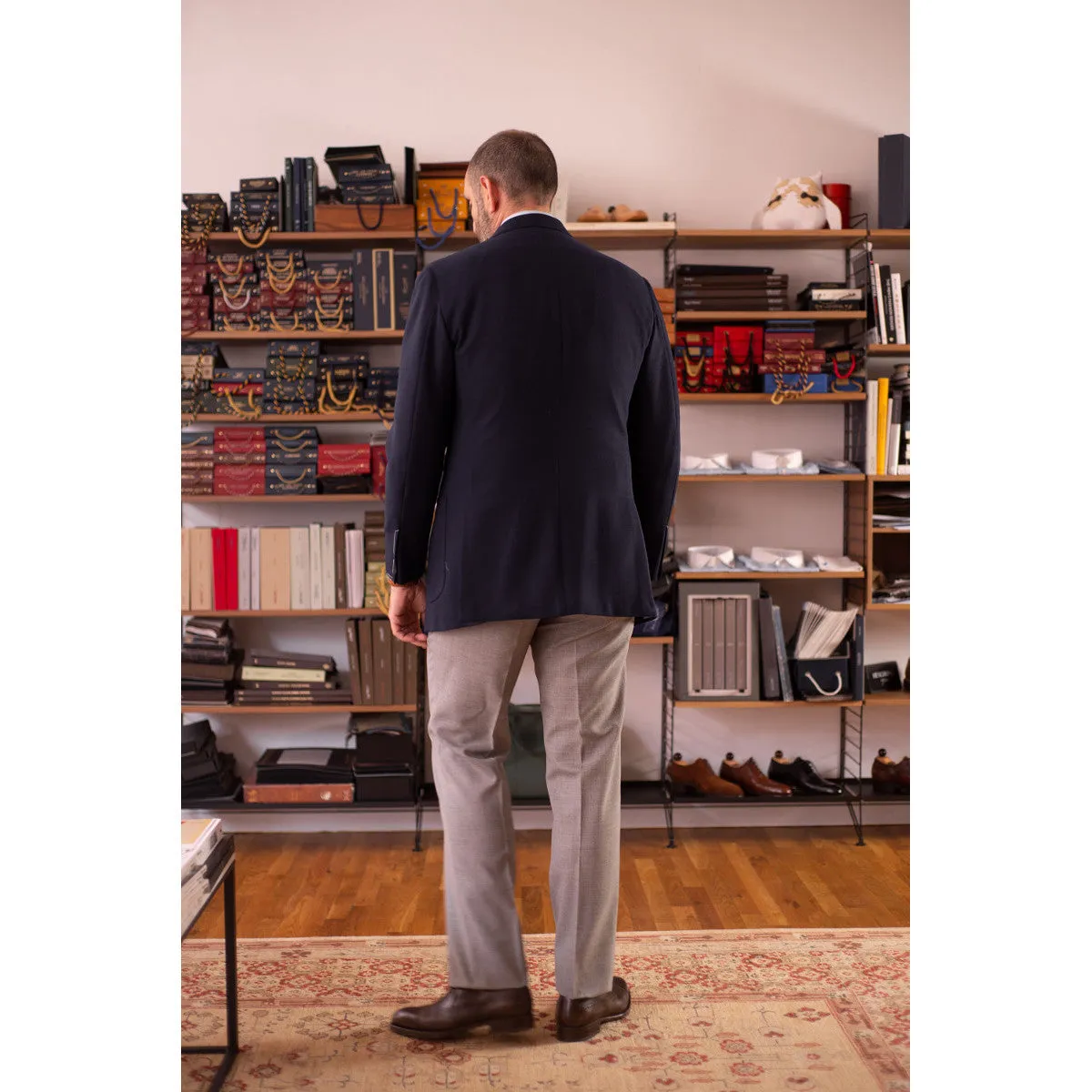 x Sartoria Carrara: Navy sport coat in Minnis Mock Leno 10/11oz