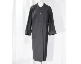 XL Gray 1950s Coat - Sophisticated Size 20 Mid Century Modern Wool Ladies Overcoat - Fall Winter Fine Quality Plus Size Outerwear - Bust 48