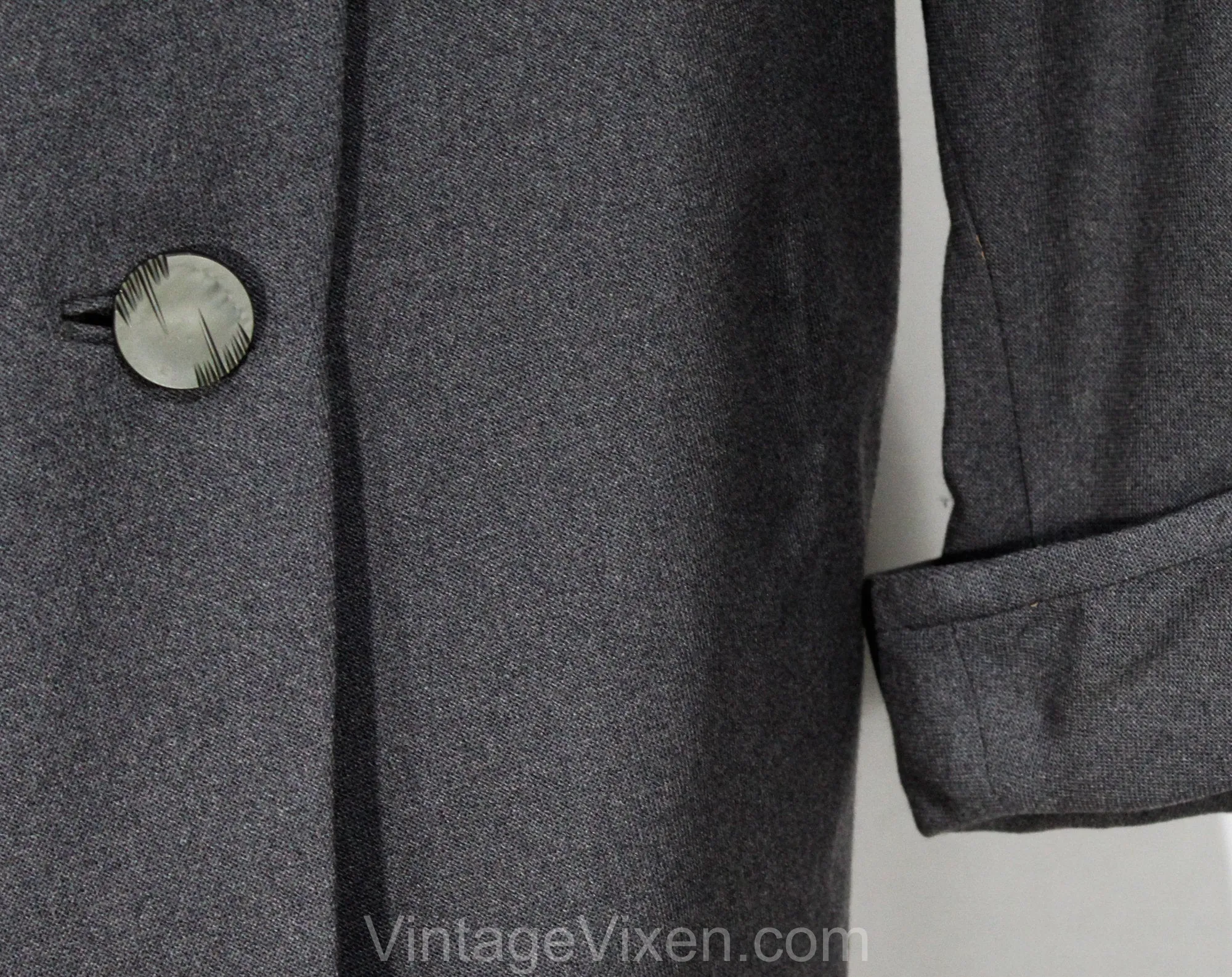 XL Gray 1950s Coat - Sophisticated Size 20 Mid Century Modern Wool Ladies Overcoat - Fall Winter Fine Quality Plus Size Outerwear - Bust 48